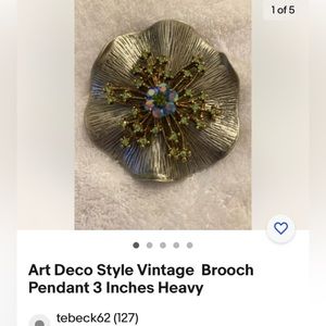 Art Deco style brooch converts to pendant